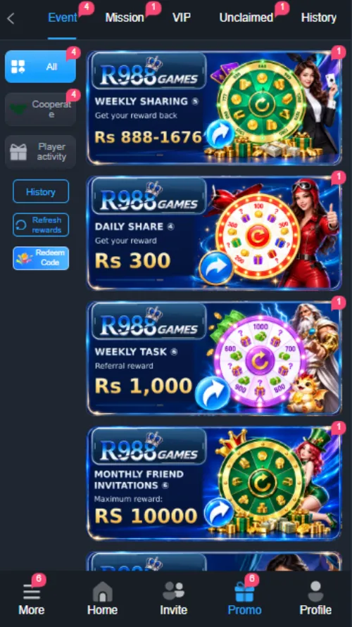 R988 Game APK: Discover Game Categories, Offers & More 1